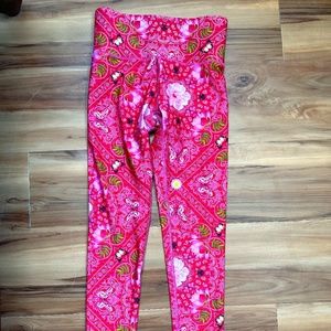 Terez Bright Pink Floral Leggings - NWOT